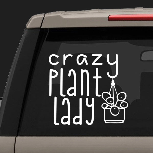 2PCS Set 16cm Crazy Plant Lady Decal, Plant Decal, Plant Sticker