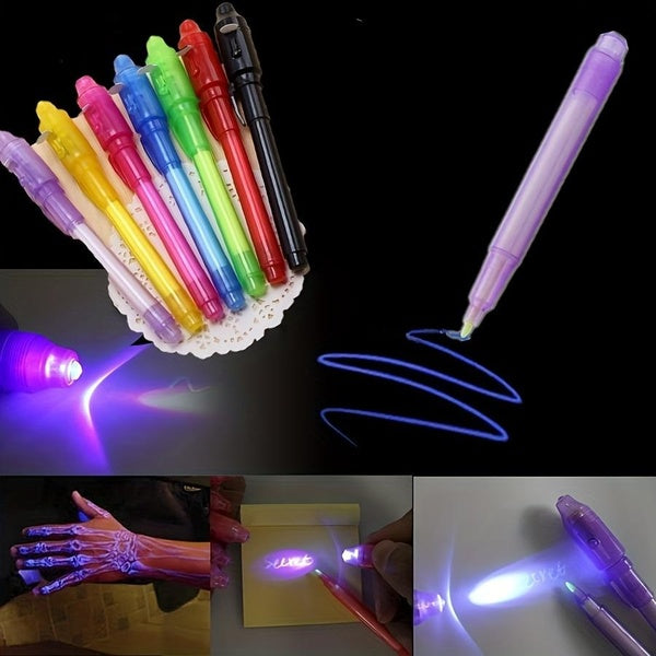 Creative Magic UV Light Pen Invisible Ink Pen Glow in The Dark Pen with Built-in UV Light Gifts and Security Marking