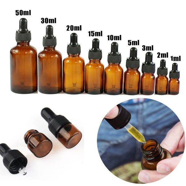 1~10pcs Amber Glass Liquid Reagent Pipette Bottle Eye Dropper Drop Aromatherapy Essential Oil Bottle Cosmetic Bottle Mini High quality 1ml 2ml 3ml 5m