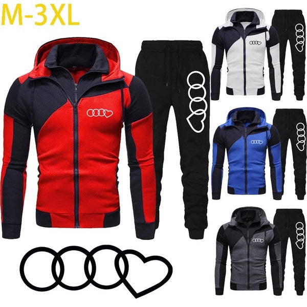 Men Two Pieces Set Mens Sportswear Male Jacket Hoodie and Pants Sweatsuit Hoodies+Pants Plus Size M-3XL
