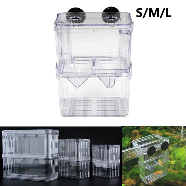 Acrylic Fish Tank Aquarium Breeding Isolation Box Aquarium Breeder Box Double Guppies Hatching Incubator Pet Supplies