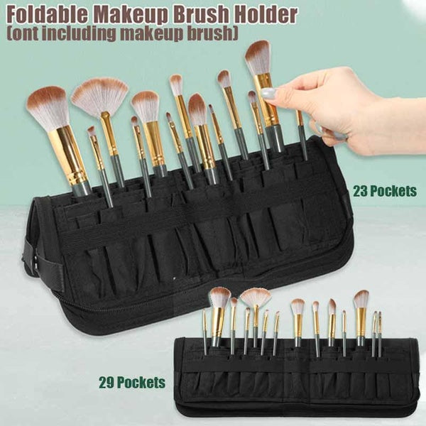 23-29 Pockets Professional Fold Waterproof Women Makeup Brush Tools Bag Organizer Travel Powder Cosmetic Sets Toiletry Case Holder