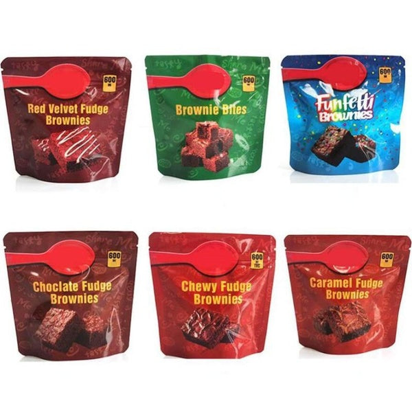 12.5x12.5+2.5cm Canna Butter Chocolate Edibles Packaging Bags 600mg Resealable Polyester Film Smell-proof Candy Food Storage Bag
