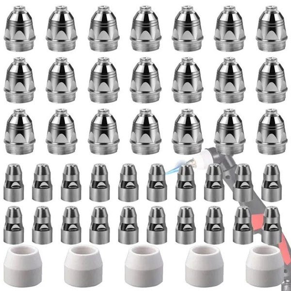 Machine de découpe Plasma P80, consommables de torche 80A IGBT CNC P80, accessoires, embouts de buse, Kits d'électrodes pour torche Plasma, 45 pièces