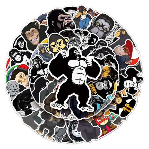 10-50PCS Cartoon Orangutan stickers Monkey Graffiti Stickers for DIY Luggage Laptop Skateboard Motorcycle Bicycle Stickers
