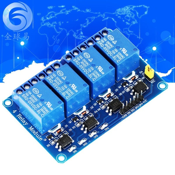 1PC 5V-12V-24V 4 Channel Relay Module Interface Board Low Level Trigger Optocoupler for Arduino SCM PLC Smart Home Remote Control Switch