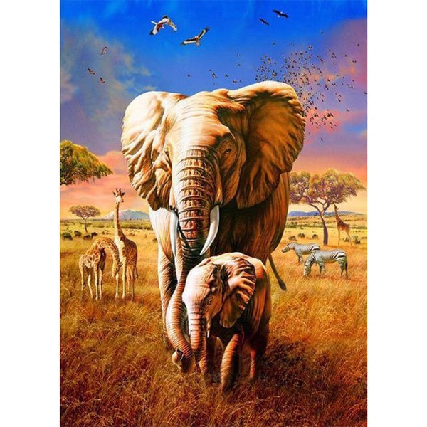 DIY 5D Diamond Painting Elephant by Number Kits Painting Cross Stitch Full Drill Crystal Rhinestone Embroidery Pictures Arts Craft for Home Wall Deco