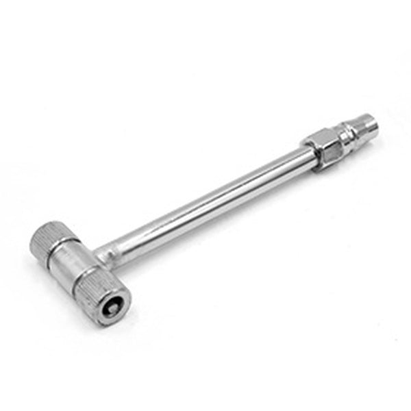 Silver Tone 6.2" Length Tire Inflater Air Pump Hose for Auto Car Motorcycle