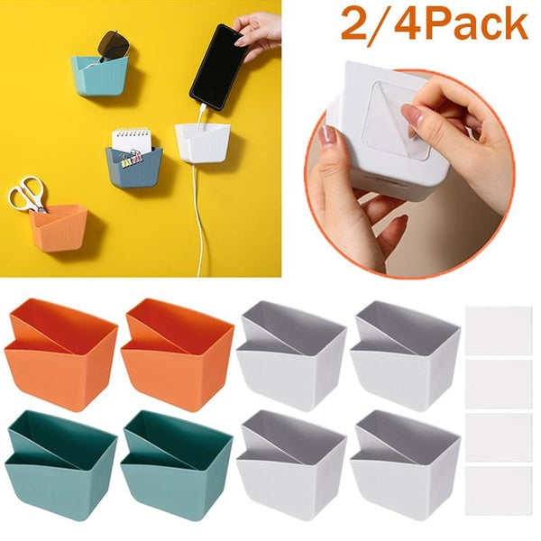 2-4Pack support de télécommande support mural boîte de rangement multimédia caddie organisateurs télécommandes support de charge pour bureau à domici