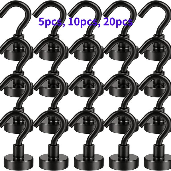 Magnetic Hooks for Refrigerator, Extra Strong Cruise Hook, Heavy Duty Earth Magnets with Hook for Hanging, Magnetic Hanger for Cabins, Grill