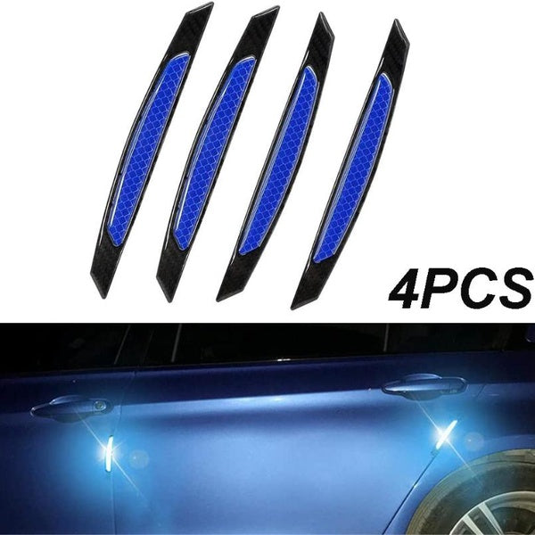 4PCS Car Door Edge Reflective Stickers Protection Guard Strips Universal Anti-Collision Sticker Decal