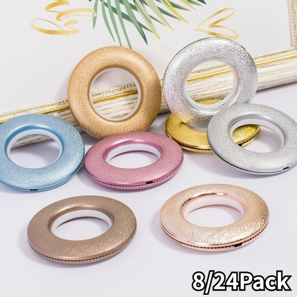 8-24Pcs- LOT Home Decoration Curtain Accessories 8 Colors Plastic Rings Eyelets Low Noise Sliding Sheers Rings for Window Bathroom Curtain Rod(40mm)I