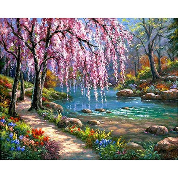 DIY 5D Diamond Painting Scenery by Number Kits Painting Cross Stitch Full Drill Crystal Rhinestone Embroidery Pictures Arts Craft for Home Wall Decor