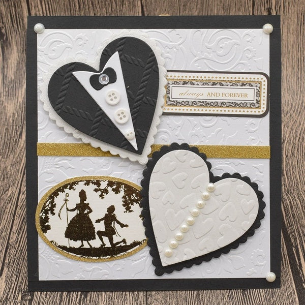 Cartes de mariage coeur découpage en métal meurt pour album de scrapbooking bricolage carte d'anniversaire anniversaire jour cadeau décoration