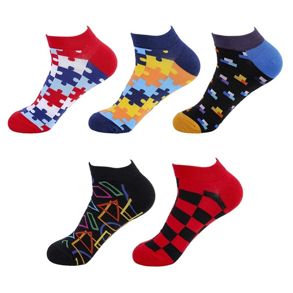 2020 New Men's Ankle Socks New Design Casual Short Socks Men Breathable High Quality Happy Colored Cotton Socks Men size 39-46