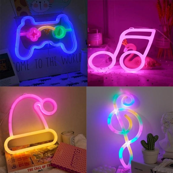 LED Neon Sign Light Battery Operated or USB Powered Decorations Lamp, Table and Wall Decoration Light for Girl's Room Dorm Wedding Anniversary Valent