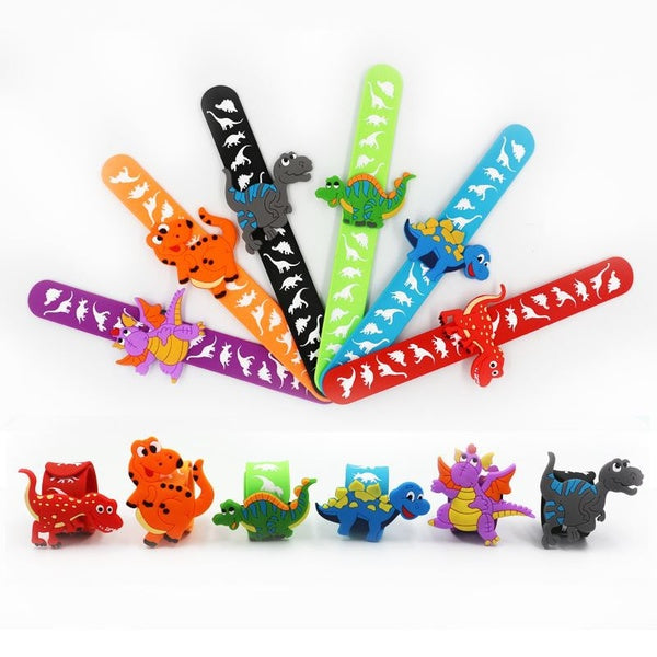 Beau dinosaure Slap Bracelets Bracelet Enfants Bracelet En Caoutchouc Bande Dessinée Dinosaure Charme Bracelet
