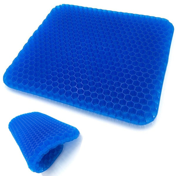 Gel Seat Cushion for Long Sitting, Double Thick Egg Seat Cushion with Non-Slip Cover, Breathable Honeycomb Home Office Chair Pads Wheelchair Cushion