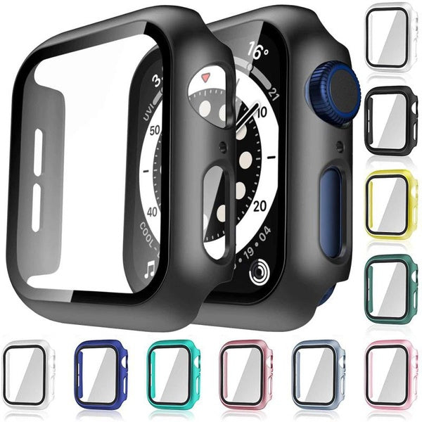 Glass+Case For Apple Watch Serie8 7 6 5 4 3 2 1 SE 44mm 40mm IWatch Case 42mm 38mm Bumper Screen Protector+Cover Watch Accessorie