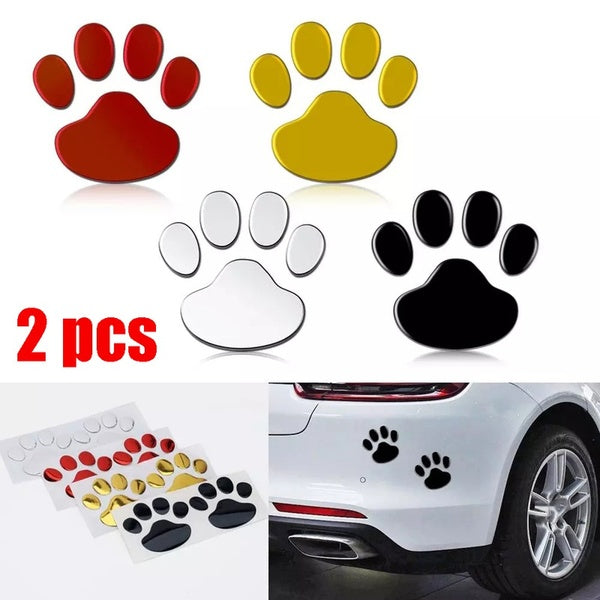 2Pcs-Set Car Sticker Cool Design Paw 3D Animal Dog Cat Bear Foot Prints Footprint Decal