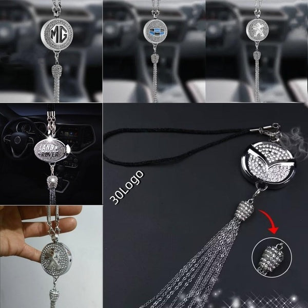 Car Ornament Crystal Rhinestone Diamond Perfume Bottle Car Interior Pendant Fit For BYD Mazda Nissan Renault Peugeot and Other All Car Models (withou