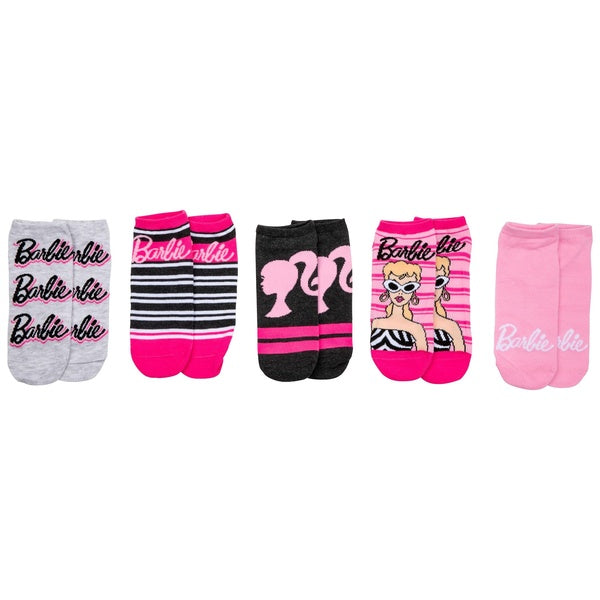 Barbie Classic Looks Women's No Show Socks 5-Pack