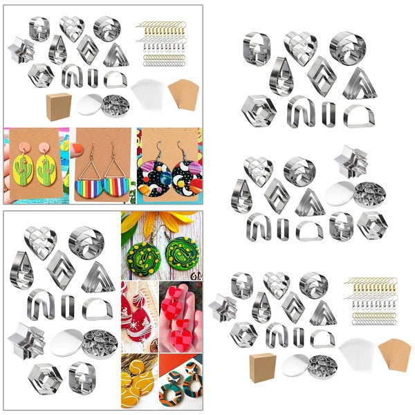 Polymer Clay Cutters, 24 Pcs Clay Earring Cutters with Earring Cards and Hooks, Clay Cutters for Polymer Clay Jewelry Making