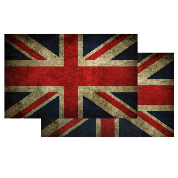 2X Cool Distressed Union Jack Sticker United Kingdom Britain UK Flag- Self Adhesive Vinyl Decal for Car, Van, Lorry, Laptop