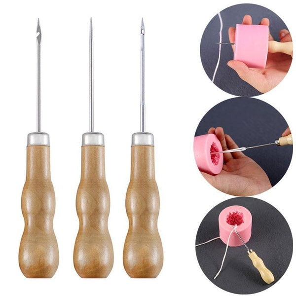 Bougie à bricoler soi-même faisant outil de poinçon trou rond cône crochet perceuse à main pour moule en silicone Gadget pratique poinçonnage bougie