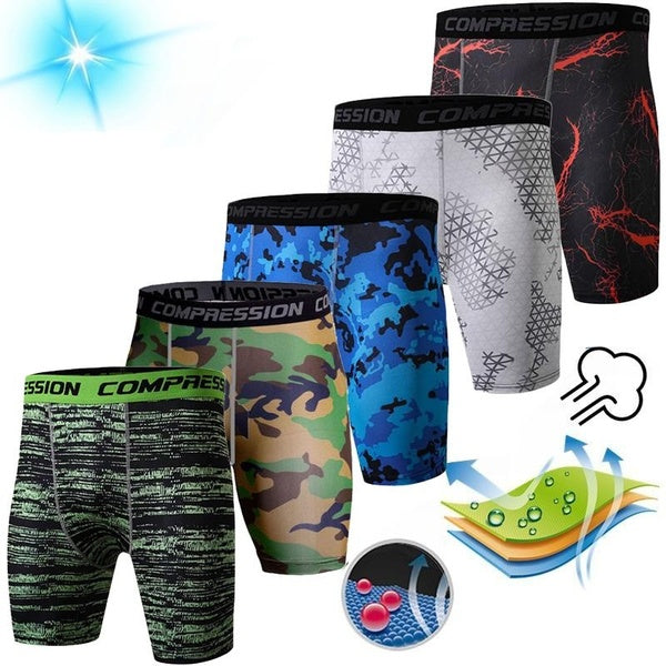 Summer Fashion Men Compression Shorts Running Training Fitness Shorts Breathable Active Workout Underwear Men Shorts Wicking Breathable