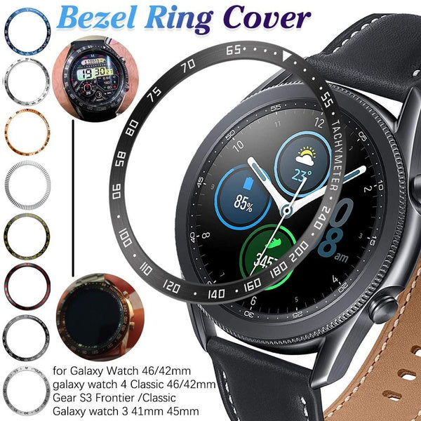 LEIXIUER Bezel Ring Cover for Samsung Galaxy Watch 4 Classic 46mm 42mm -Gear S3 Frontier classic Galaxy 3 41mm 45mm frontier Ring Adhesive smartwatch