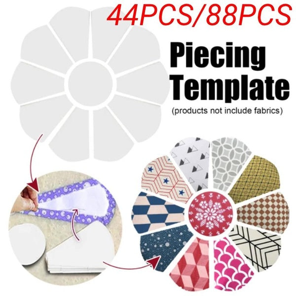 44pcs-88pcs Paper Piecing Paper Paper Piecing Shapes Flower Shape Paper Piecing Templates Quilting Templates Patchwork Template for Quilting, Sewing,