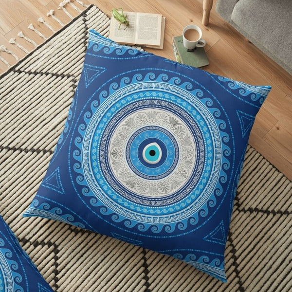 Greek Mati Mataki - Matiasma Evil Eye Ornament Decoration Pillow Case Sofa Waist Throw Cushion Cover Home Decor