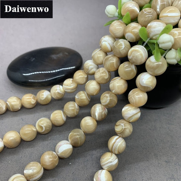 Perle de perle de coquille de Trochidae originale de placage d'océan naturel 4-12mm bricolage rond en vrac