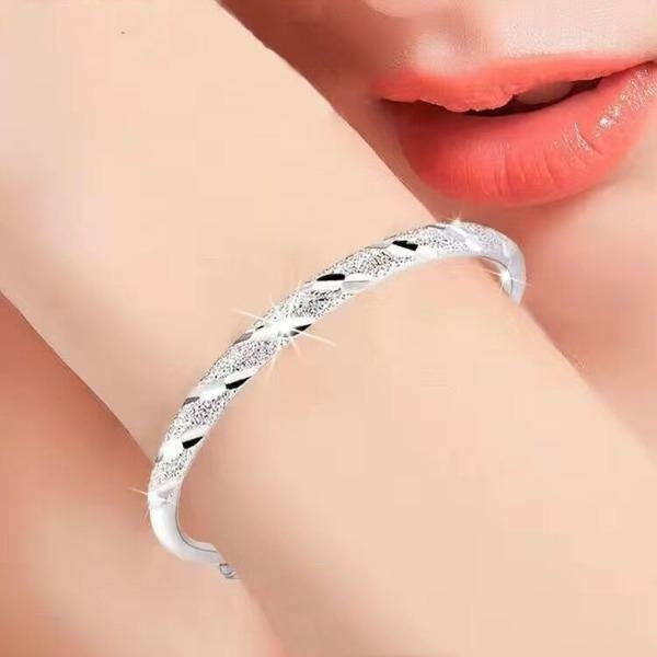 Luxury 999 Sterling Silver Original Romantic Meteor shower Bangles for Women Bracelets Fashion Wedding Party Accessories Jewelry Matron Inn