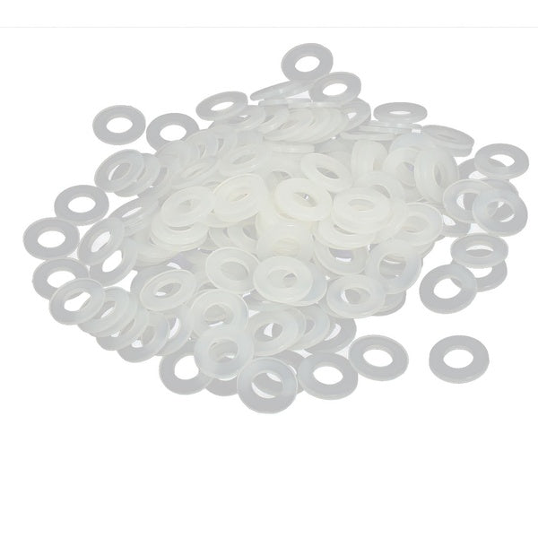 M5x10mmx1mm Nylon Flat Washers Spacers Gaskets Fastener grey white 200PCS