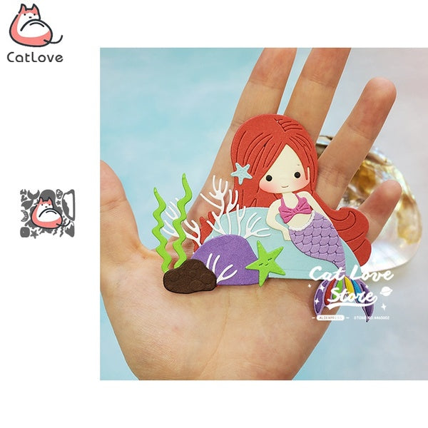 Mermaid Summer Metal Cutting Dies Scrapbooking Stencil Die Cuts Card Making DIY Decorative Craft Embossing New Dies For 2020