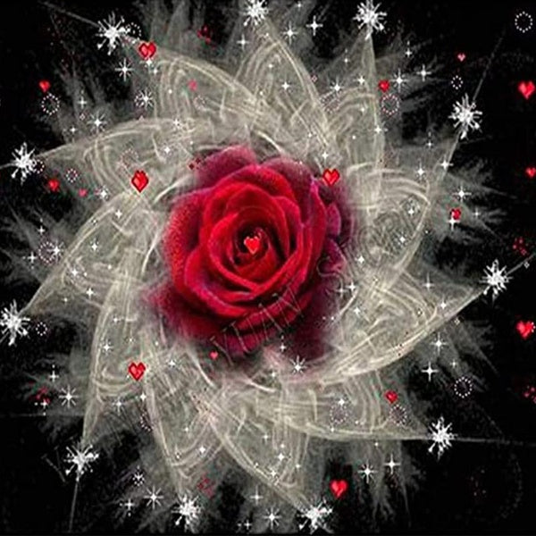 DIY 5D Diamond Painting Flower Full Drill with Number Kits Home and Kitchen Fashion Crystal Rhinestone Cross Stitch Embroidery Paintings Canvas Pictu