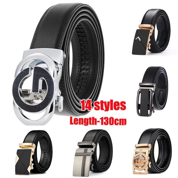 14 Styles Men Fashion Luxury Belts Men Genuine Leather Belt Wast Belts for Men Jeans Belts Automatic Buckles Belt Christmas Gifts Cinto Length 130cm