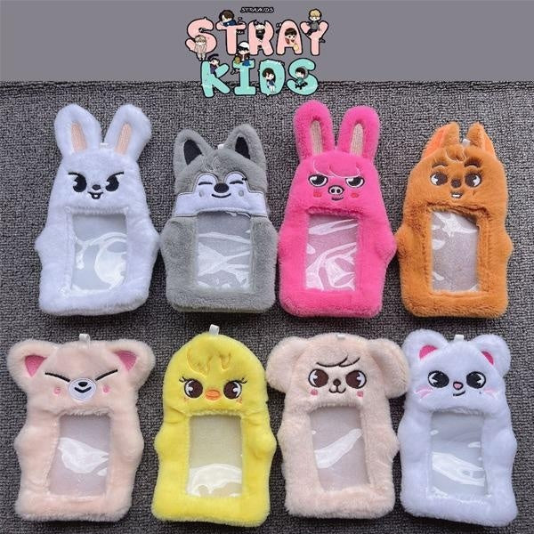KPOP Stray Kids Card Holder Cartoon SKZOO Animal Shape ID Card Photocard Plush Protective Cover Wolfchan Bbokari Fans Gift