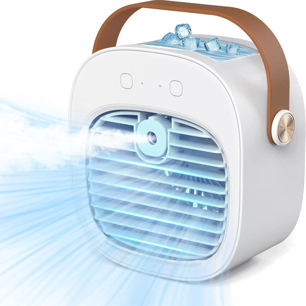 Air Conditioner Portable- Rechargeable Personal Air Cooler with 3 Speeds, Mini Air Conditioner Fan, Quiet Desk Cooling Fan for Home, Bedroom, Travel,