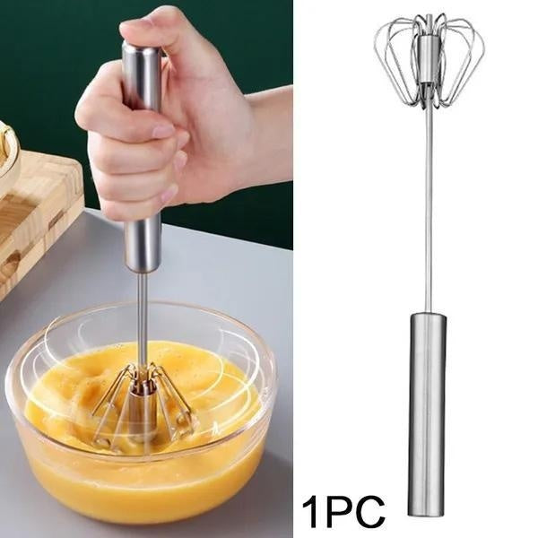 Stainless Steel Semi Automatic Whisk Blender for Home -Versatile Tool for Egg Beater, Milk Frother, Hand Push Whisk - Kitchen Utensil for Blending, W