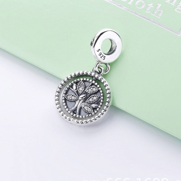 La famille en argent sterling 925 de la collection printemps 2021 est une perle de charme pendentif cercle d'amour pour bracelets et colliers europée