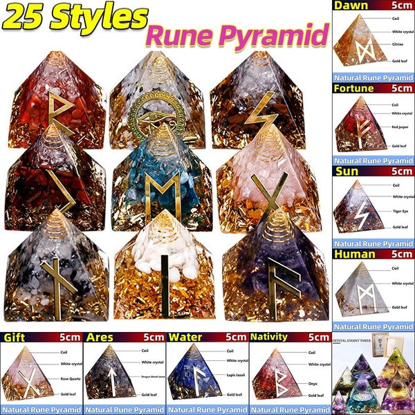 25 Styles Rune Pyramid Art Natural Crystals Sphere Constellation Amethyst Quartz Magic Cristal Room Decor Stone Orgone Energy Healing Reiki Yoga Medi