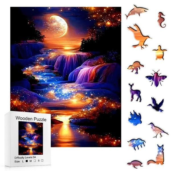 Puzzles en bois exquis Star Mountain and River Jouets éducatifs DIY pour adultes Jouets de décompression Rembourrage Cadeaux de vacances Puzzles en b