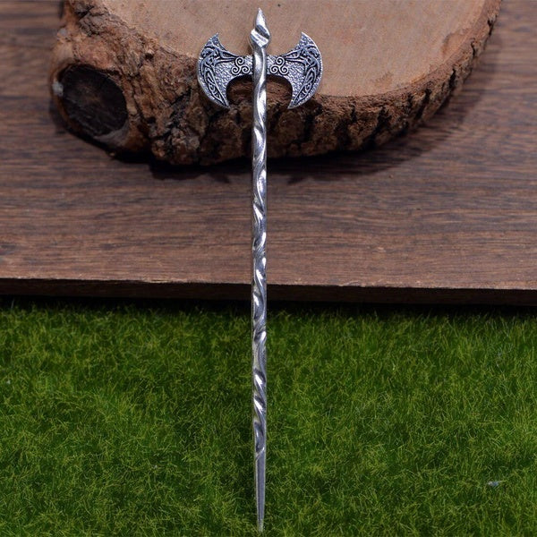 LANGHONG Moon And Cat Hairpin For Women Viking Hair Sticks Forks Viking Hair Accessories Matron Inn