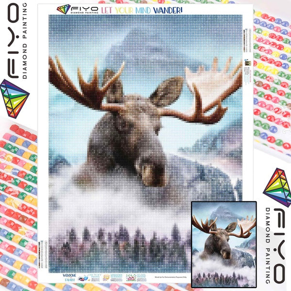 FIYO Animal DIY 5D Diamond Painting Full Drill with Number Kits Home and Kitchen Fashion Mosaic Diamond Painting Canvas Wall Decoration Gift Crafts f