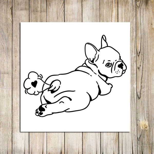 2pcs, Farting French Bulldog Decal Vinyl Sticker