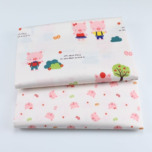 50cm*160cm Cartoon Baby Pig Pattern Printed Cloth 100% Cotton Twill Fabric DIY Patchwork Tissu Quilting Clothes Baby Quilt Cotton Linen Handmade Teci