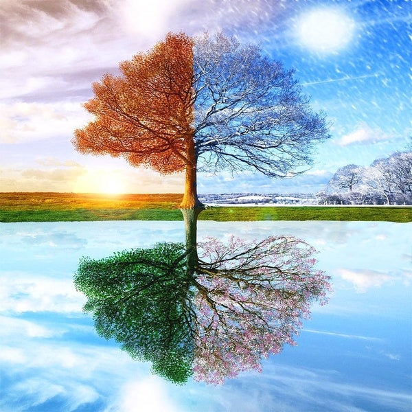 DIY 5D Diamond Painting Tree Full Drill with Number Kits Home and Kitchen Fashion Crystal Rhinestone Cross Stitch Embroidery Paintings Canvas Picture